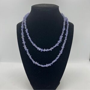 Tanzanite Chip Necklace 34 Inches Long